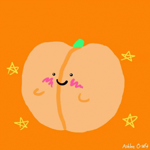 Cute Peach Cartoon Smiling GIF
