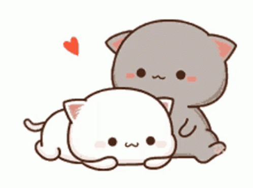Mochi Peach And Goma Cats Kiss GIF