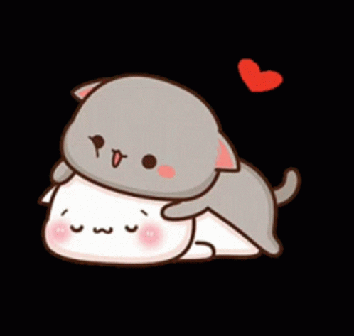 Peach And Goma Cozying Up GIF