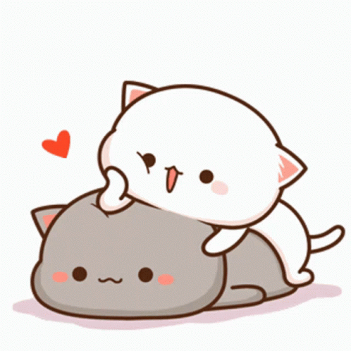 Cute Peach And Goma Cuddling GIF