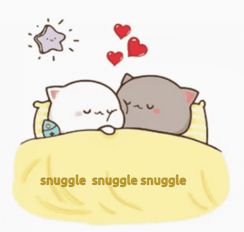 Peach And Goma Cat Sticker Snuggling GIF
