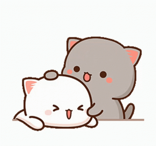 Peach And Goma Pecking Hearts GIF