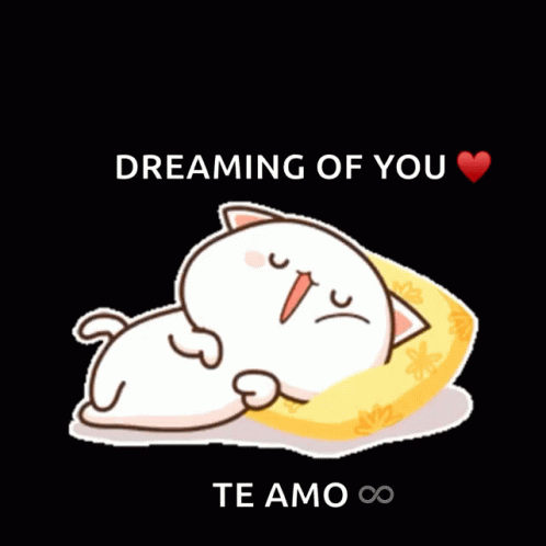 Peach Cat Dreaming Of You GIF