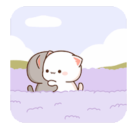 Peach Cat Peach And Goma Sticker GIF