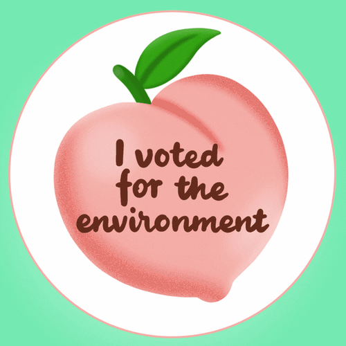 Peach Graphic Design Go Green Message GIF