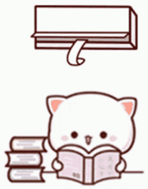 Peach Reading Book Air Conditioner On GIF