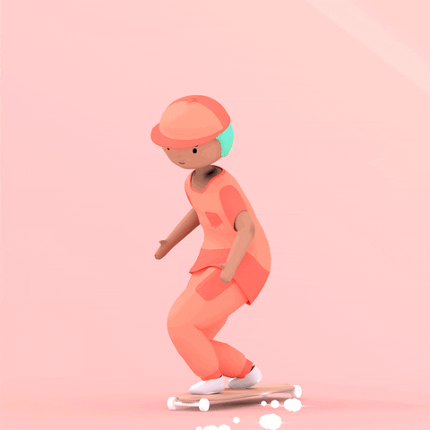 Peach Skater Animation Skateboard GIF