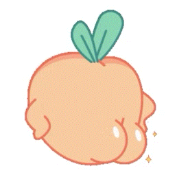Peach With Green Leaf