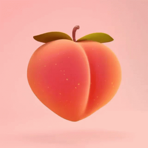 Peach With Green Leaf Floating
