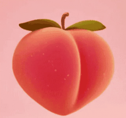 Peach With Green Leaf