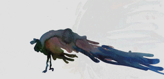 Peacock Watercolor Painting Animated Art GIF