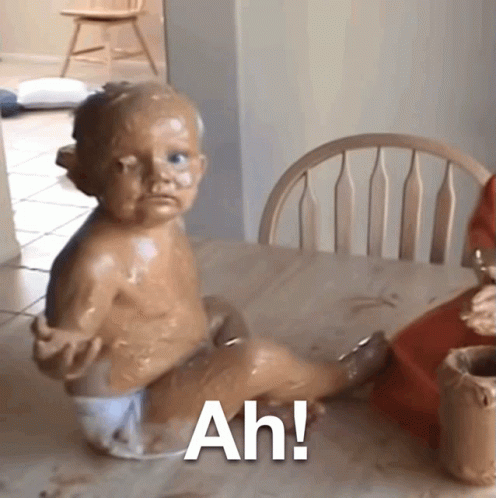 Baby Fully Coated With Peanut Butter GIF