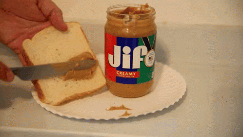 Peanut Butter Spread In One Slice Of Bread GIF