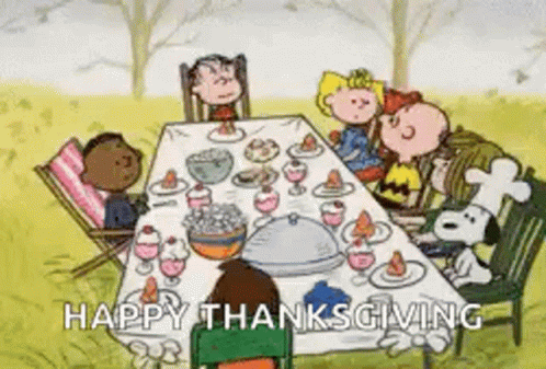 Peanut Gang Happy Thanksgiving Snoopy GIF