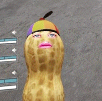 Peanut Wearing Rainbow Hat with Propeller