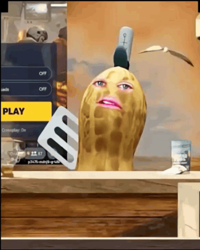 Peanut With Microphone and Play Sign
