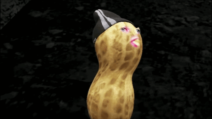Peanut With Woman Face Wearing Hat GIF