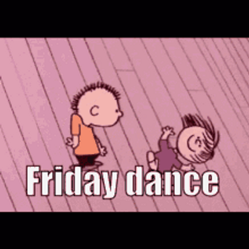 Peanuts Animated Characters Happy Friday Dance GIF