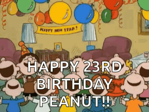 Peanuts Cartoon Characters Celebrating Birthday