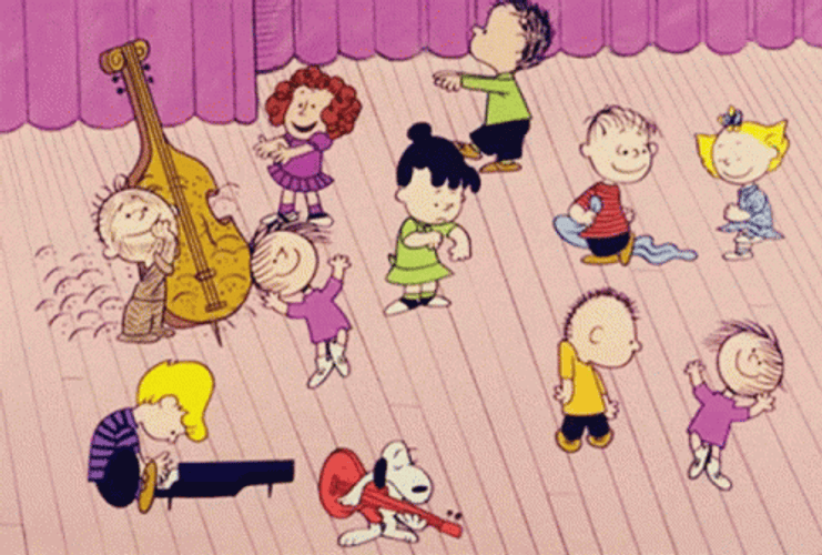 Peanuts Characters Happy Dancing GIF