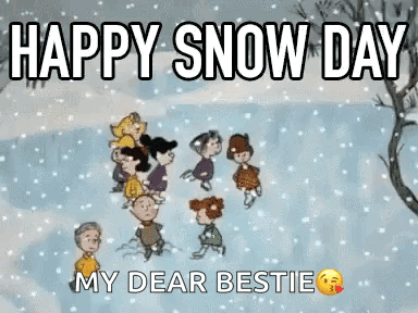 Peanuts Characters Playing in Snow
