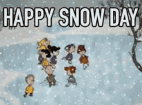 Peanuts Characters Playing in Snow