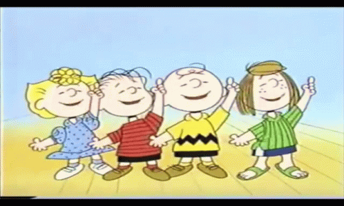 Peanuts Charlie Brown And Gang Singing GIF
