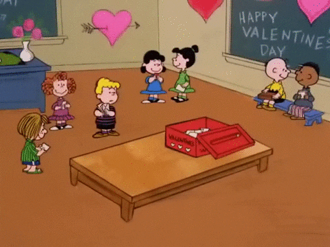 Peanuts Charlie Brown Planning Snoopy Valentines GIF