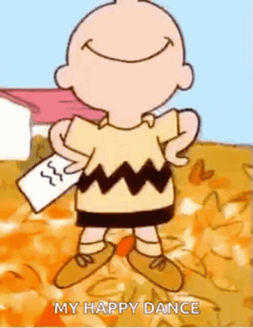 Peanuts Charlie Brown Pumped Up Dancing  GIF