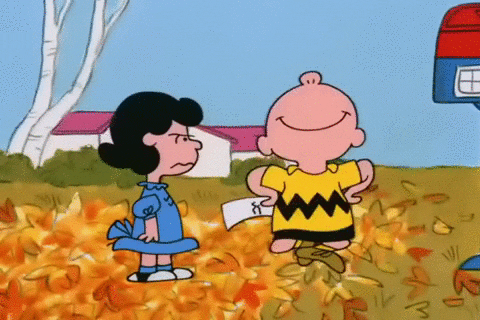 Peanuts Charlie Brown Dancing On Annoyed Lucy GIF