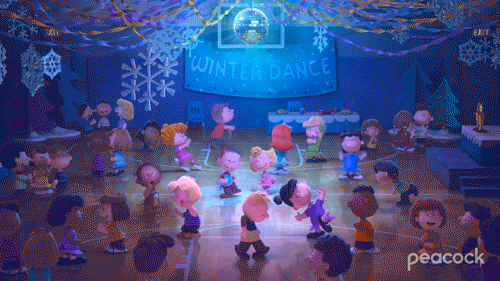 Peanuts Charlie Brown Winter Dancing GIF