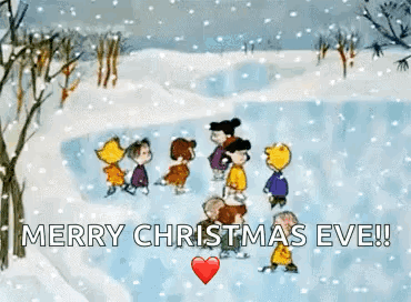 Peanuts Merry Christmas Characters Ice Skating GIF