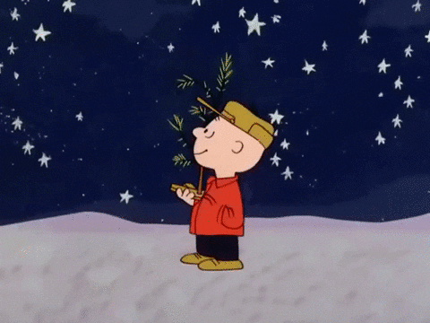 Peanuts Merry Christmas Charlie Brown Star Gazing GIF
