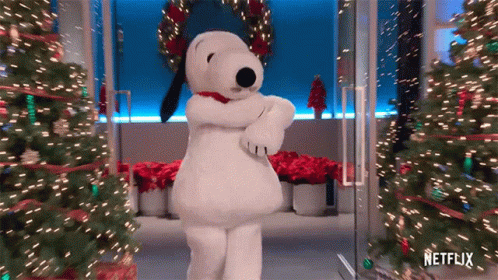 Peanuts Merry Christmas Man Wearing Snoopy Costume GIF