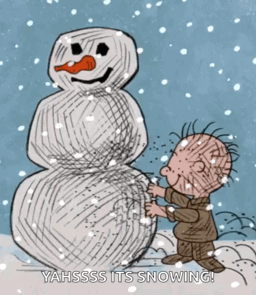 Peanuts Merry Christmas Pig Pen Building A Snowman GIF