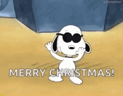 Peanuts Merry Christmas Snoopy Dancing GIF