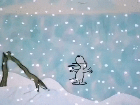 Peanuts Merry Christmas Snoopy Ice Skating GIF