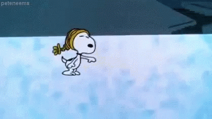 Peanuts Merry Christmas Snoopy Skating On Ice GIF