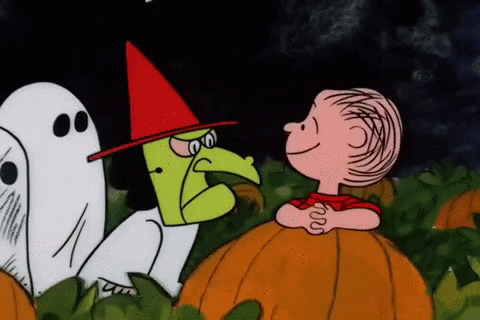 Peanuts Scene Charlie Brown Talking To Witch GIF