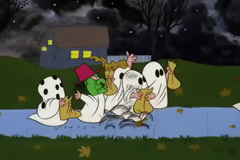 Peanuts Scene Halloween Night GIF