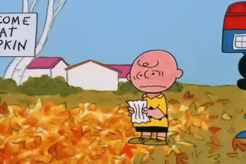 Peanuts Scene Linus Van Pelt Placing Sign GIF