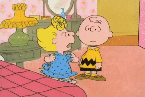 Peanuts Scene Sally Brown Angry To Charlie Brown GIF