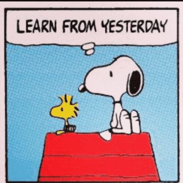 Peanuts Snoopy And Woodstock Learn From Yesterday Live For Today Hang In There Baby Gif GIF