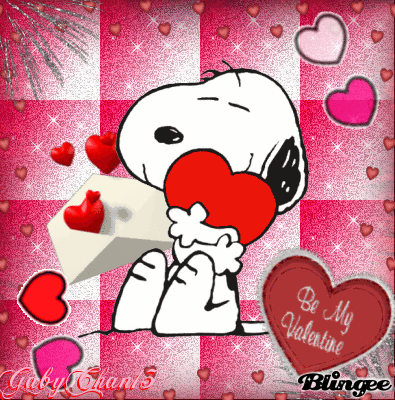Peanuts Snoopy Be My Valentines Letter GIF