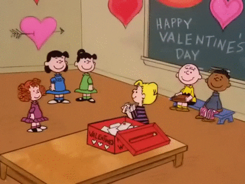 Peanuts Snoopy Valentines Day Love Letters Giving GIF
