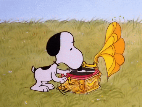 Peanuts Snoopy Valentines Day Playing Music GIF