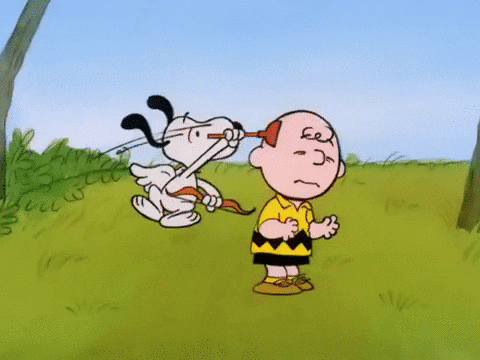 Peanuts Snoppy Valentines Cupid Hit Charlie Brown GIF