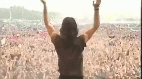 Pearl Jam Applauding Rallying Crowd GIF