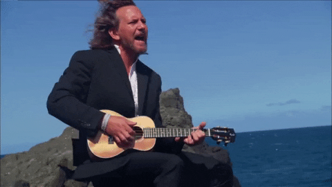 Pearl Jam Eddie Vedder Playing Ukulele GIF