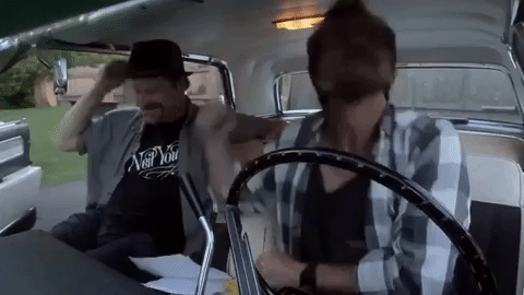 Pearl Jam Head Banging In Car GIF
